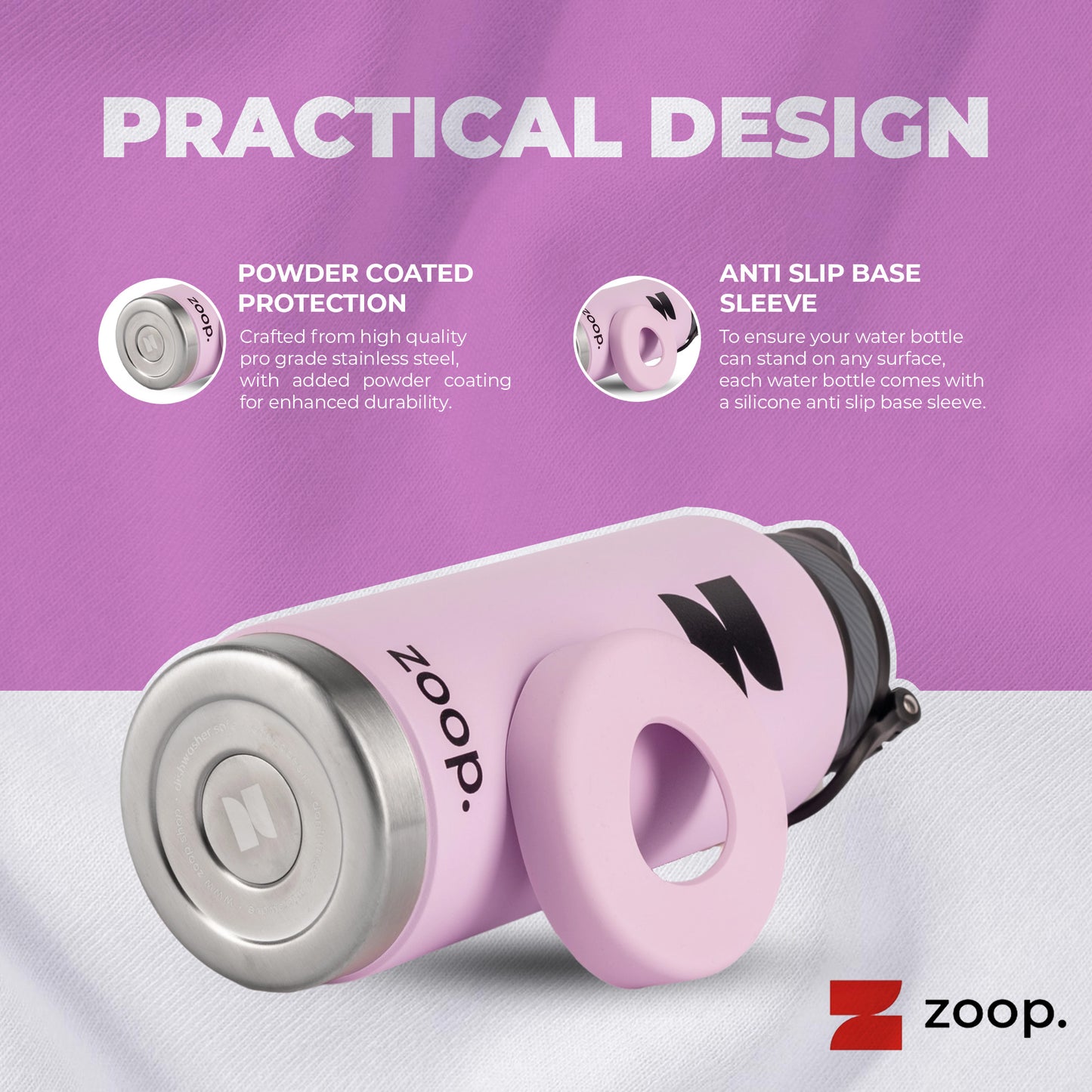 Leak-proof water bottle for gym and travel.