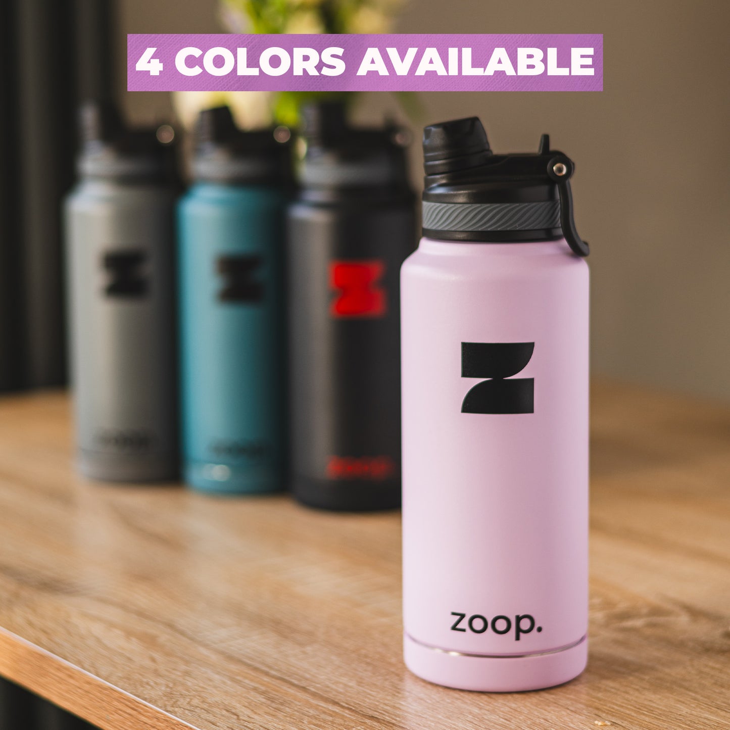 Leak-proof water bottle for gym and travel.